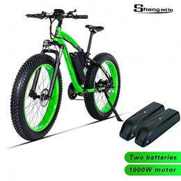 Shengmilo Fahrräder Shengmilo MX02, Elektrofahrrad, 1000 W Motor, 26 Zoll Fettes E-Bike, 48V 17AH Batterie (MX02 Grün (1000 W) + Ersatzbatterie)
