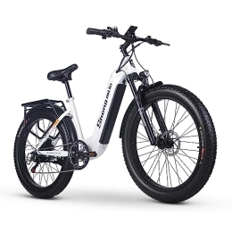 Shengmilo Fahrräder Shengmilo-MX06 26-Zoll-Elektrofahrrad für Erwachsene, Samsung 17, 5 Ah 840 Wh Li-Akku, BAFANG-Motor, Fat Tire E-Mountainbike mit 3 Fahrmodi, City-E-Bike, 7 Gänge, Doppelscheibenbremsen