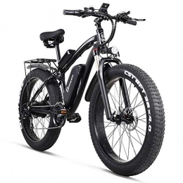 SSQIAN Fahrräder SSQIAN 26 Zoll E-Bike 48v 1000w 17ah Ebike Mit Abnehmbarer Lithiumbatterie 4.0 Fat Tire Elektro Mountainbike Snowbike, Black