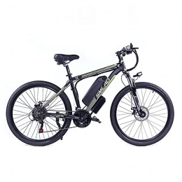 UNOIF Fahrräder UNOIF 26 ‚' Electric Mountain Bike mit Abnehmbarer, großer Kapazität Lithium-Ionen-Akku, 48V / 13Ah Stadt Ebike Fahrrad mit 350W Brushless Heckmotor für Erwachsene, Black Green