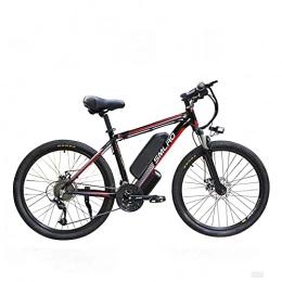 UNOIF Fahrräder UNOIF 26 ‚' Electric Mountain Bike mit Abnehmbarer, großer Kapazität Lithium-Ionen-Akku, 48V / 13Ah Stadt Ebike Fahrrad mit 350W Brushless Heckmotor für Erwachsene, Black red