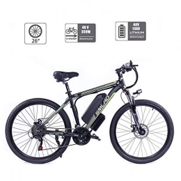 UNOIF Fahrräder UNOIF Bike Mountainbike elektrisches Fahrrad mit 21-Gang-Shimano-Übertragungssystem, 350W, 13AH, 36V-Lithium-Ionen-Akku, 26" Zoll, Pedelec City Bike Leichte, Black Green