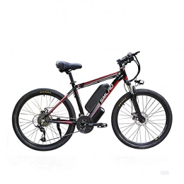 UNOIF Elektrische Mountainbike UNOIF Elektro-Fahrrad Elektro-Mountainbike, 26" Electric City Ebike Fahrrad mit 350W Brushless Heckmotor für Erwachsene, 48V / 13Ah Abnehmbare Lithium-Batterie, Black red
