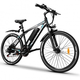 VARUN Fahrräder VARUN E-Bike Damen Herren E-Mountainbike Aluminiumlegierung 26 Zoll Elektrofahrrad mit 250W 36V 10.4Ah(360WH) Abnehmbarer Lithium-Ionen-Akku (Blau)