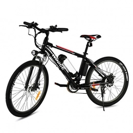 Vivi Elektrische Mountainbike VIVI 350W 26“ Elektrofahrrad 36V 8Ah Abnehmbare Batterie E-Bike 32KM / H 21 Gangschaltung Erwachsene E-Bike Pendlerrad (schwarz und rot)