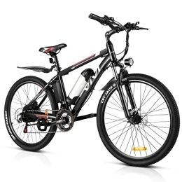 Vivi Elektrische Mountainbike Vivi E Bike Elektrofahrrad E-Mountainbike 26 Zoll E-Bike Pedelec Elektrisches Fahrrad mit 374WH Lithium-Batterie und Shimano 21 Speed (Schwarz 8AH)