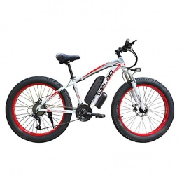 WMING Fahrräder WMING Lithium-Batterie-Berg Elektro-Fahrrad 26 Zoll 48V 15AH 350W 21 Speed ​​Gear DREI Arbeitsmodi, White red