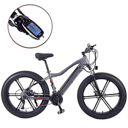 WXX Elektrische Mountainbike WXX Erwachsene Elektro-Fahrrad, Aluminiumlegierung 26 Mountain Fahrrad, Thick Rad Schnee Fahrrad, 36V 10Ah 350W versteckte abnehmbare Lithium-Batterie Fahrrad, Grau