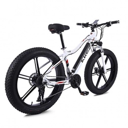 WXX Elektrische Mountainbike WXX Erwachsene Elektro-Fahrrad, Aluminiumlegierung 26 Mountain Fahrrad, Thick Rad Schnee Fahrrad, 36V 10Ah 350W versteckte abnehmbare Lithium-Batterie Fahrrad, Wei