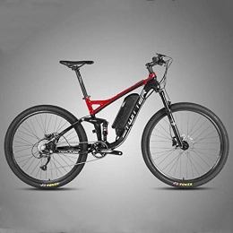Xinxie1 Fahrräder Xinxie1 Elektro-Mountainbike, 19-Zoll-Folding E-Bike mit extrem Leichter Magnesiumlegierung 6 Speichen integriertem Rad, Premium Full-Suspension und 21 Speed ​​Gear, Rot
