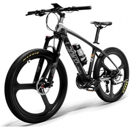 ZJGZDCP Fahrräder ZJGZDCP 26 '' E-Bike Carbon Fiber-Rahmen 300W Mountain Bikes Drehmoment-Sensor-System Öl und Gas Abschließbare Federgabel Stadt Erwachsener Fahrrad E-Fahrrad (Color : Black White)