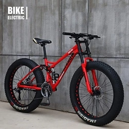 Nationalr Reeim Fat Tire Mountainbike 26 Zoll (66 cm), Erwachsene, Fat-Tyre-Mountain-Trail-Bike, 21-Gang-Fahrrad, Rahmen aus Karbonstahl, doppelte Vollfederung, doppelte Scheibenbremse