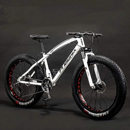 SHJR Fahrräder Adult Fat Tire Mountain Bike, Doppelscheibenbremse Carbon Steel Schnee Offroad Bikes, Beach Cruiser Fahrrad, 26inch 4.0 Breite Räder, A, 7speed