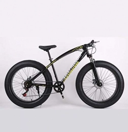 AISHFP Fahrräder AISHFP Fat Tire Adult Mountainbike, Cruiser-Bikes aus Kohlenstoffstahl, Beach-Schneemobilfahrrad, Doppelscheibenbremse 26-Zoll-Räder, Schwarz, 7 Speed