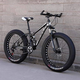 Alqn Fahrräder Alqn Adult Fat Tire Mountainbike, Offroad-Snowbike, Double Disc Brake Cruiser Bikes, Strandrad 24 Zoll Rder, A, 7 Geschwindigkeit