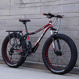 Alqn Fahrräder Alqn Herren Fat Tire Mountainbike, Beach Snow Bike, Leichtes Fahrrad aus Stahl mit hohem Kohlenstoffgehalt, Doppelscheibenbremsen-Cruiser-Bikes, 26-Zoll-Rder, B, 24 Geschwindigkeit