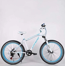 Alqn Fahrräder ALQN Mens Adult Fat Tire Mountainbike, Doppelscheibenbremse Beach Snow Bicycle, High Carbon Carbon Frame Cruiser Bikes, 24 Zoll Highway Wheels, B, 27 Geschwindigkeit