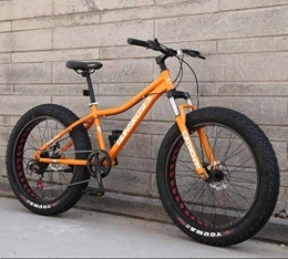 Aoyo Fahrräder Aoyo Erwachsene Mountain Bikes, Gelände Straßen-Fahrrad, Doppelaufhebung Rahmen Bike Und Federgabel 26inch Fat Tire Hardtail Schneemobile, (Color : Orange 1, Size : 7Speed)