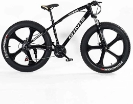 Aoyo Fahrräder Aoyo Teens Mountain Bikes, 21-Gang 24 Zoll Fat Tire Fahrrad, High-Carbon Stahlrahmen Hardtail Mountainbike mit Doppelscheibenbremse, Gelb, Spoke, Größe: 3 Spoke, (Color : Black, Size : 5 Spoke)