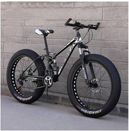 AYHa Fat Tire Mountainbike AYHa Erwachsene Mountain Bikes, Fat Tire Doppelscheibenbremse Hardtail Mountainbike, Big Wheels Fahrrad, High-Carbon Stahlrahmen, New Black, 26 Zoll 24 Geschwindigkeit