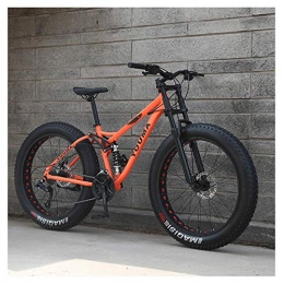 AZYQ Fahrräder AZYQ 26 Zoll Mountainbikes, Adult Boys Girls Fat Tire Mountain Trail Bike, Doppelscheibenbremsrad, Rahmen aus kohlenstoffhaltigem Stahl, Anti-Rutsch-Bikes, Blau, 24-Gang, Orange, 27 Geschwindigkeit