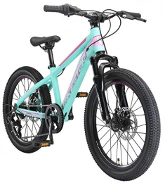 BIKESTAR Fat Tire Mountainbike BIKESTAR Kinder Fahrrad Aluminium Mountainbike 7 Gang Shimano, Scheibenbremse ab 6 Jahre | 20 Zoll Kinderrad MTB | Mint Pink
