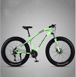 HongLianRiven Fat Tire Mountainbike BMX 26 Zoll Mountainbikes, Doppelscheibenbremse Fat Tire Mountain Trail Bike, Hardtail Mountainbike, verstellbarer Sitz Fahrrad, High-Carbon Stahlrahmen 6-17 ( Color : Green , Size : 21 Speed Spoke )