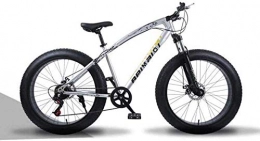 MYPNB Fahrräder BMX Mountain Bikes 26 Zoll Fat Tire Hardtail Mountainbike Dual-Suspension Rahmen und Federgabel All Terrain Fahrrad for Männer und Frauen Erwachsene 5-25 (Color : 7 Speed, Size : Silver Spoke)