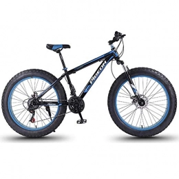Cxmm Fahrräder Cxmm 24-Gang-Mountainbikes, 27, 5-Zoll-Fat-Tire-Mountainbike, Rahmen aus kohlenstoffhaltigem Stahl, All-Terrain-Mountainbike für Damen mit Doppelscheibenbremse, blau