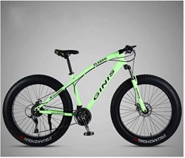 MKWEY Fahrräder Erwachsene 26 Zoll Mountainbike, High-Carbon Stahlrahmen Fat Tire-Gebirgsfahrrad, Herren-Damen-Fahrrad Hardtail MTB mit Doppelscheibenbremse Jungen-Mädchen-Fahrrad, Green, 24 Speed Spoke