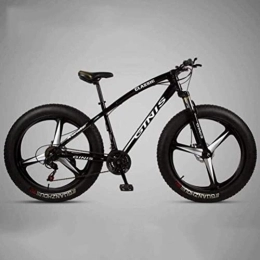 Generic Fat Tire Mountainbike Fahrrad, Mountainbike 26 Zoll Stahlrahmen - Doppelscheibenbremsen Mountainbike Sport Freizeit for Erwachsene (Color : Black, Size : 21 Speed)