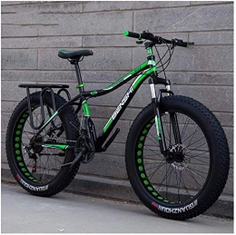 FANLIU Fahrräder FANLIU Adult Fat Tire Mountain Bikes, Doppelscheibenbremse Hardtail Mountainbike, Vorderachsfederung Fahrrad, Frauen All Terrain Mountain Bike (Color : Green B, Size : 26 Inch 27 Speed)