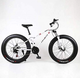 G.Z Fat Tire Mountainbike G.Z Schnee-Fahrrad, Carbon Steel Mountainbike, 24 Zoll 26 Zoll Multi-Geschwindigkeit einstellbar: Student Rennrad, Weiß, 26 inches