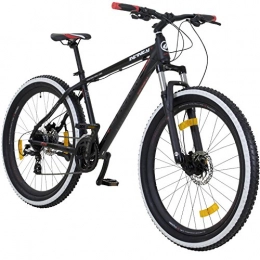 Galano Fahrräder Galano 650B+ 27, 5+ Zoll MTB Infinity Mountainbike Scheibenbremsen Shimano 27, 5x3.0 Fatbike, Farbe:Schwarz / Rot
