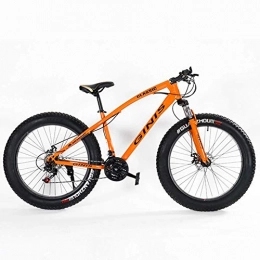 Giow Fahrräder Giow Teens Mountainbikes, 21-Gang 24-Zoll-Fat-Tire-Fahrrad, Hardtail-Mountainbike mit hohem Kohlenstoffrahmen und Doppelscheibenbremse, Orange, Speiche