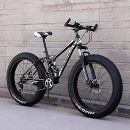 HCMNME Fat Tire Mountainbike Hochwertiges langlebiges Fahrrad Adult Fat Tire Mountain Bike, Strand Schnee-Fahrrad, Doppelscheibenbremse Cruiser Bikes, Leichte High-Carbon Stahlrahmen Fahrrad, 24 Zoll-Rder Aluminiumrahmen mit Sch