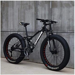 HongLianRiven Fat Tire Mountainbike HongLianRiven BMX Gebirgs Tricycle for Erwachsene, Fat Tire Herren Mountainbike, 26-Zoll / Hochfeste Stahlrahmen, 21 / 24 / 27-Gang, 26-Zoll-Rder 6-17 (Color : Black, Size : 24 Speed)