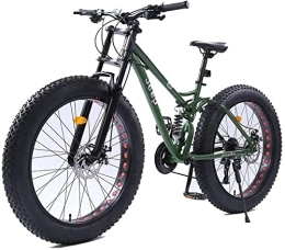 HOYDU Fat Tire Mountainbike HOYDU 26-Zoll-Mountainbikes, Fat Tire Mountain Trail Bike mit Doppelscheibenbremse, Hardtail-Mountainbike, Rahmen aus Kohlenstoffstahl, Grün, 27 Geschwindigkeiten