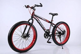 HUWAI Fahrräder HUWAI Mountain Bikes, 26-Zoll-Fat Tire Hardtail Mountainbike, Doppelaufhebung-Rahmen und Federgabel All Terrain Mountain Bike, Mittelhochfeste Stahlrahmen, Black red