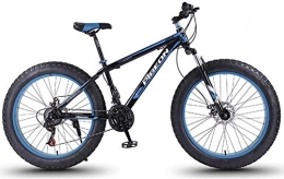 IMBM Fahrräder IMBM 24 Speed-Mountain Bikes, 27, 5-Zoll-Fat Tire Mountain Trail Bike, High-Carbon Stahlrahmen, Männer Frauen All Terrain Mountain Bike mit Doppelscheibenbremse, Blau