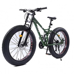 JIAJULL Mens Mountain Bikes, Hardtail Mountainbike, Fat Tire Bike Mountain Trail, Fahrrad Adjustable Seat, Doppelscheibenbremse, High-Carbon Stahlrahmen, 27 Geschwindigkeit, 26 Zoll (Farbe : Grün)