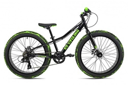 KS Cycling Fat Tire Mountainbike KS Cycling Jugendfahrrad Fatbike 24'' Crusher Aluminiumrahmen schwarz-grün RH 30 cm