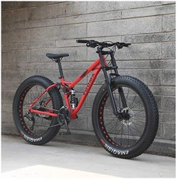 LEYOUDIAN Fahrräder LEYOUDIAN 26-Zoll-Mountainbikes, Erwachsene Jungen Mädchen Fat Tire Mountain Trail Fahrrad, Doppelscheibenbremse Fahrrad, High-Carbon Stahlrahmen, Anti-Rutsch-Bikes (Color : Red, Size : 27 Speed)