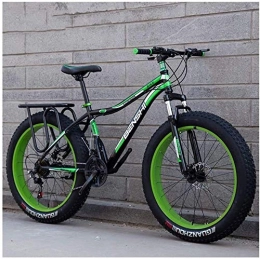 LEYOUDIAN Fat Tire Mountainbike LEYOUDIAN Adult Fat Tire Mountain Bikes, Doppelscheibenbremse Hardtail Mountainbike, Vorderachsfederung Fahrrad, Frauen All Terrain Mountain Bike (Color : Green a, Size : 24 Inch 21 Speed)
