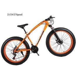 LHQ Fahrräder LHQ Mountainbike, Faltrad Unisex 4.0 Fat Tire Mountain Bike High-Carbon Stahlrahmen MTB Heimtrainer stoßdämpfender Rennrad Fahrrad Unisex Student Im Freien (Color : Orange, Size : 24Speed)