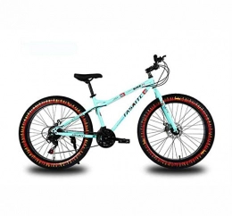 LJLYL Fahrräder LJLYL 26-Zoll-Mountainbike für Erwachsene, Doppelscheibenbremse Fat Tire Mountain Trail Fahrrad, Hardtail Mountainbike, Rahmen aus kohlenstoffhaltigem Stahl, Blau, 21 Speed