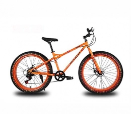 LJLYL Fahrräder LJLYL 26-Zoll-Mountainbike für Erwachsene, Doppelscheibenbremse Fat Tire Mountain Trail Fahrrad, Hardtail Mountainbike, Rahmen aus kohlenstoffhaltigem Stahl, Orange, 24 Speed