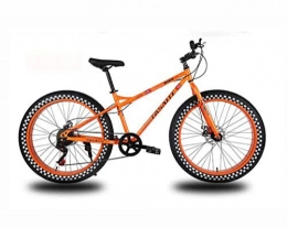 LJLYL Fahrräder LJLYL 26-Zoll-Rder Mountainbike fr Erwachsene, Fat Tire Hardtail-Fahrrad, Rahmen aus kohlenstoffhaltigem Stahl, Doppelscheibenbremse, Orange, 27 Speed