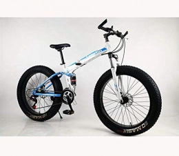 LJLYL Fahrräder LJLYL Faltbares Fat Tire Mountainbike-Fahrrad für Erwachsene Männer Frauen, Leichter Rahmen aus Kohlenstoffstahl und Doppelscheibenbremse, C, 24 inch 30 Speed