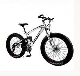 LJLYL Fahrräder LJLYL Fat Tire Mountainbike Fahrrad für Männer Frauen, mit Vollfederung MBT Bikes Leichter Rahmen aus Kohlenstoffstahl und Doppelscheibenbremse, D, 26 inch 30 Speed